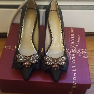 Bee Embellished Kitten Heel